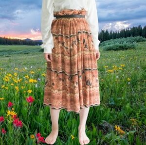 US14🍀Vintage Rust A-Line Skirt with pockets